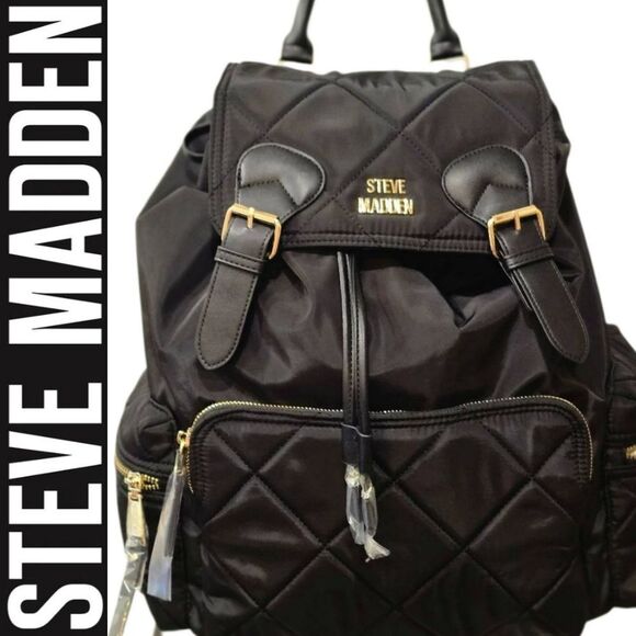Steve Madden BSolly Quilted Backpack- Black main image 5